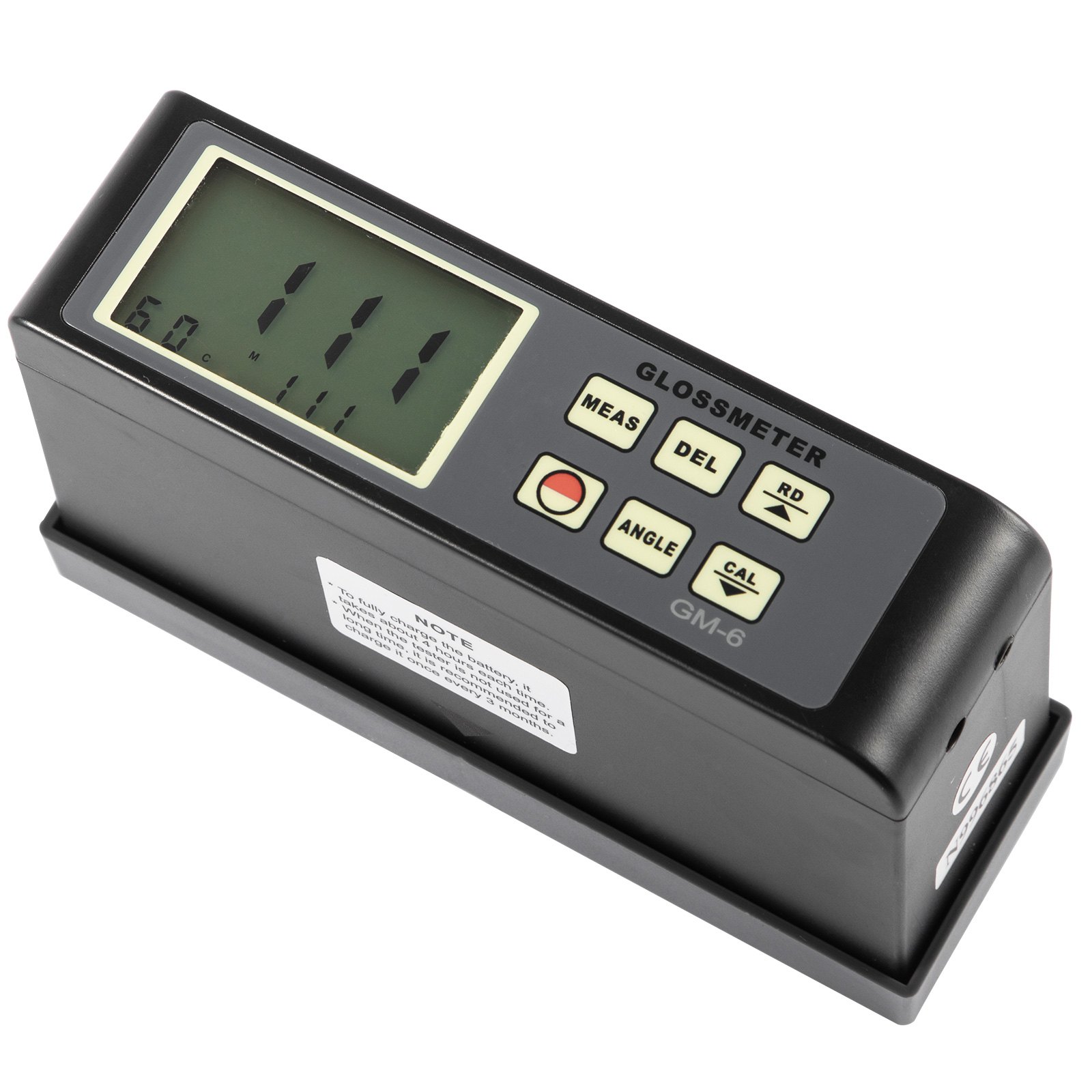 VEVOR 60 Degree Gloss Meter, 0.1 to 200GU Digital Precision Glossmeter, Single Angle Gloss Meter Tester with Data Storage Function, for Car Coating Ink Paint Ceramic Marble Tile Surface Measurement