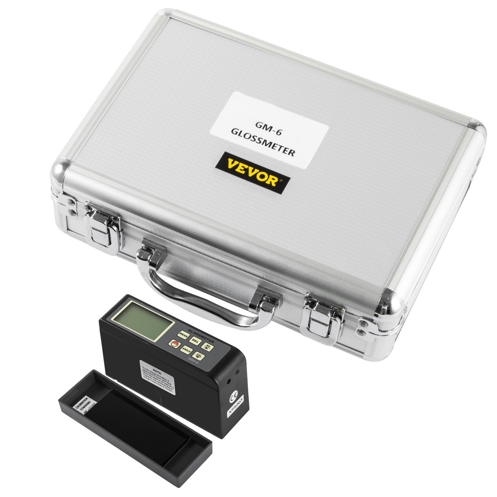 VEVOR 60 Degree Gloss Meter, 0.1 to 200GU Digital Precision Glossmeter, Single Angle Gloss Meter Tester with Data Storage Function, for Car Coating Ink Paint Ceramic Marble Tile Surface Measurement
