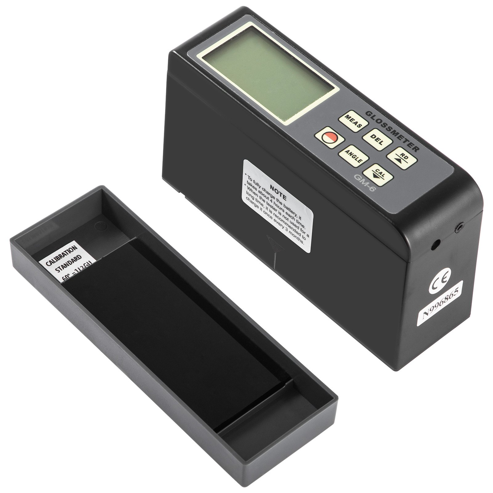 VEVOR 60 Degree Gloss Meter, 0.1 to 200GU Digital Precision Glossmeter, Single Angle Gloss Meter Tester with Data Storage Function, for Car Coating Ink Paint Ceramic Marble Tile Surface Measurement