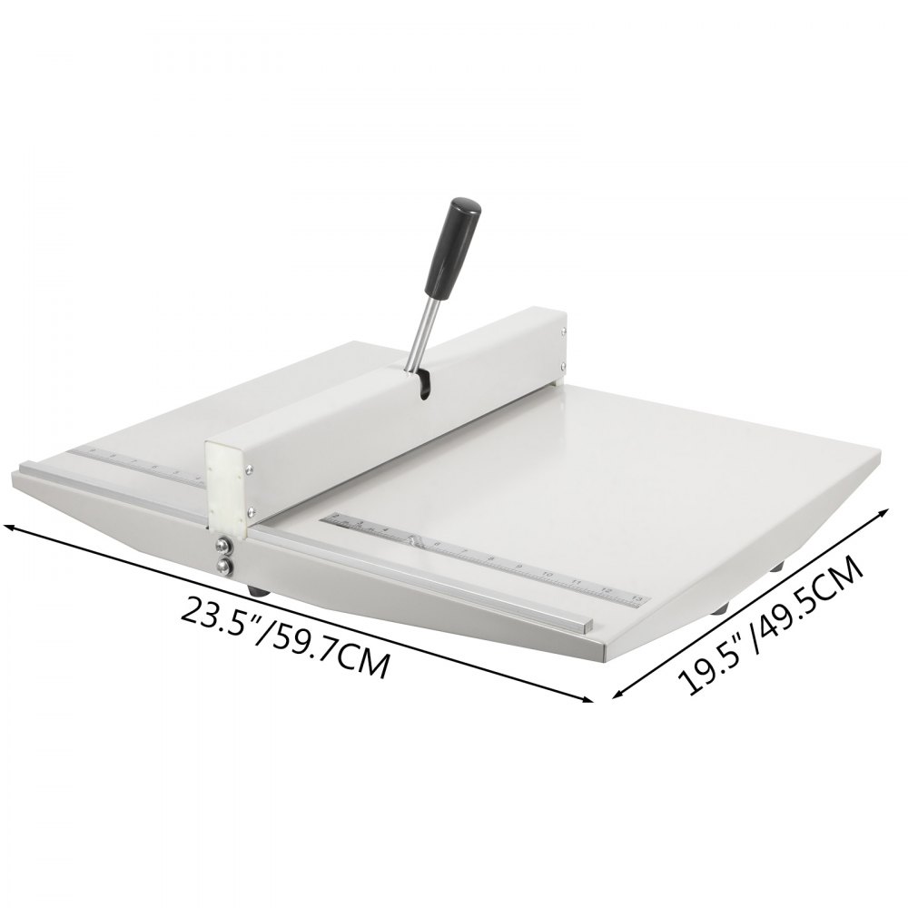 VEVOR creasing machine with handle and rulers, 23.5&quot;/59.7cm length, 19.5&quot;/49.5cm width.