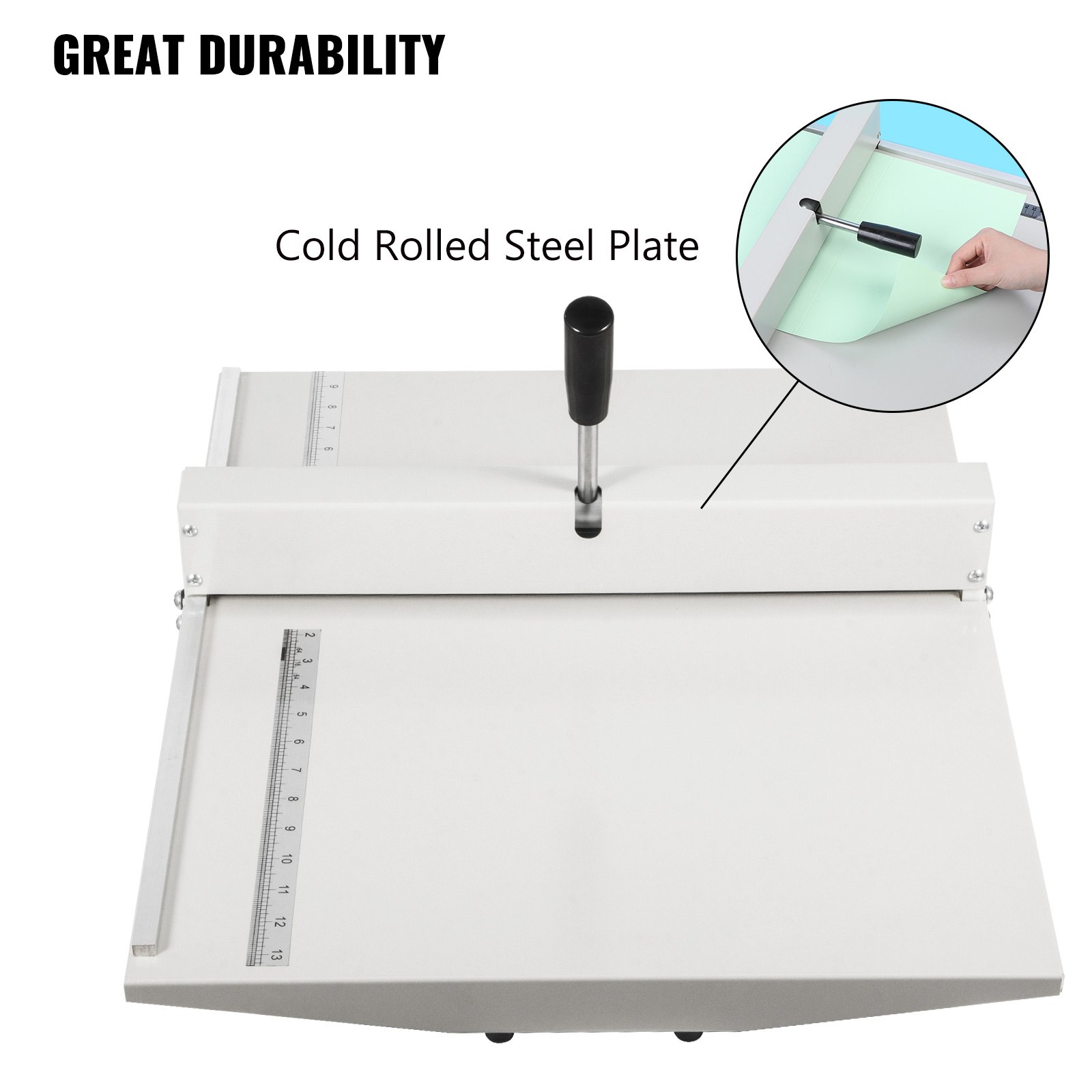 VEVOR creasing machine with cold rolled steel plate, showcasing great durability.