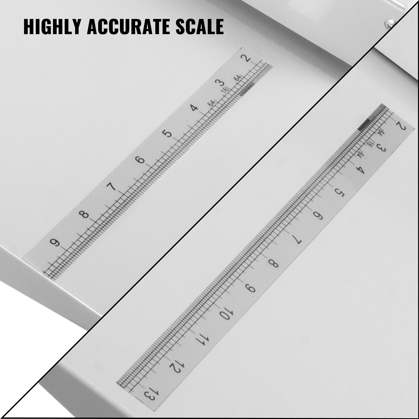 highly accurate scale on the VEVOR creasing machine for precise measurements.