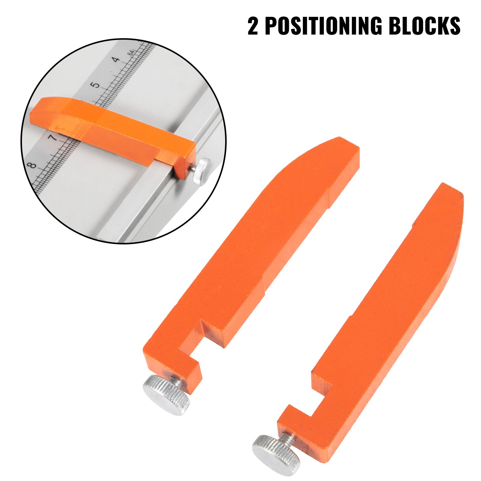 VEVOR creasing machine with two orange positioning blocks.