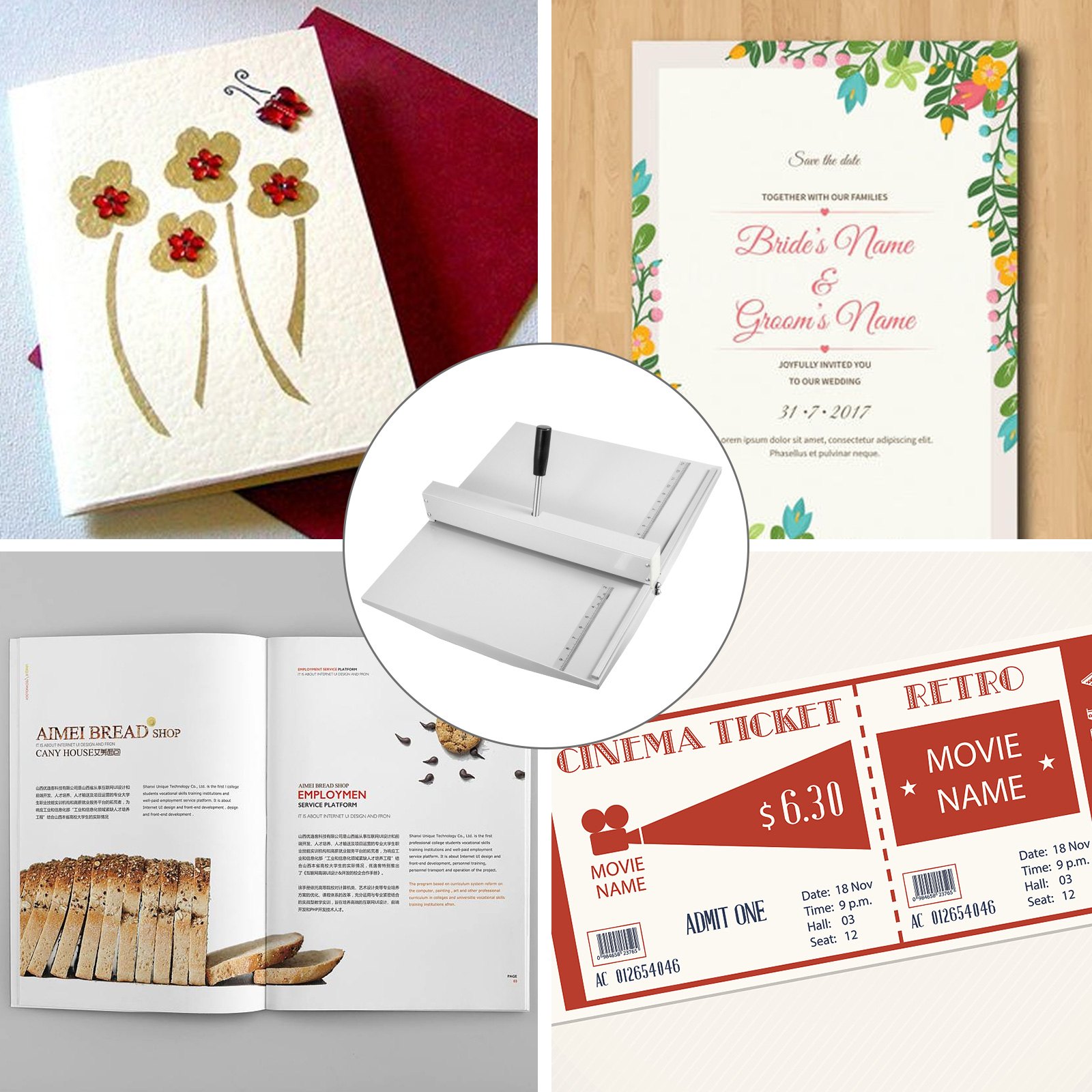 VEVOR creasing machine for creating greeting cards, invitations, booklets, and tickets.