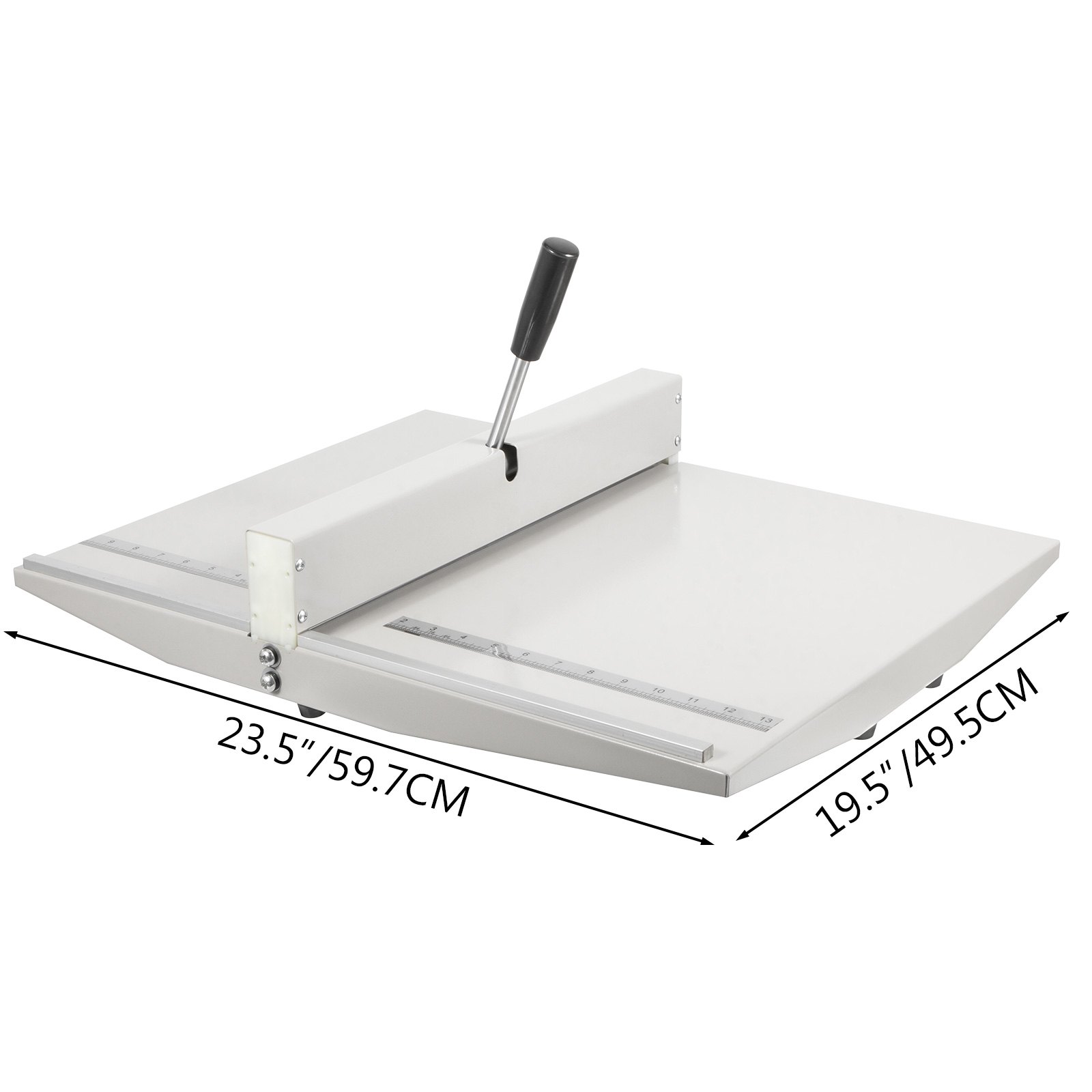VEVOR creasing machine with handle and rulers, 23.5&quot;/59.7cm length, 19.5&quot;/49.5cm width.