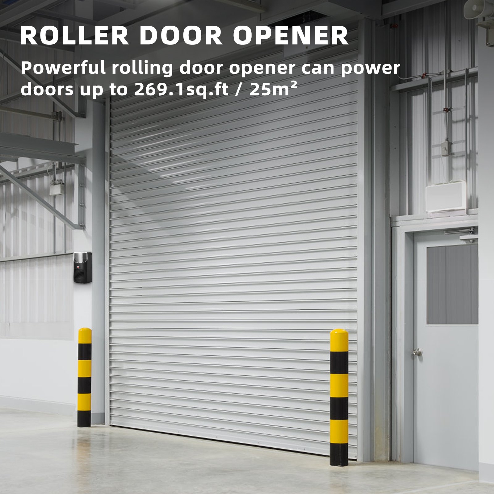 VEVOR Garage Roller Door Opener, 250 N Lift Force 164 ft Remote Control, 110V Electric Roller Gate Opener, Auto Garage Roller Gate Opener Kit with 2 Remote, Apply for Garage Store