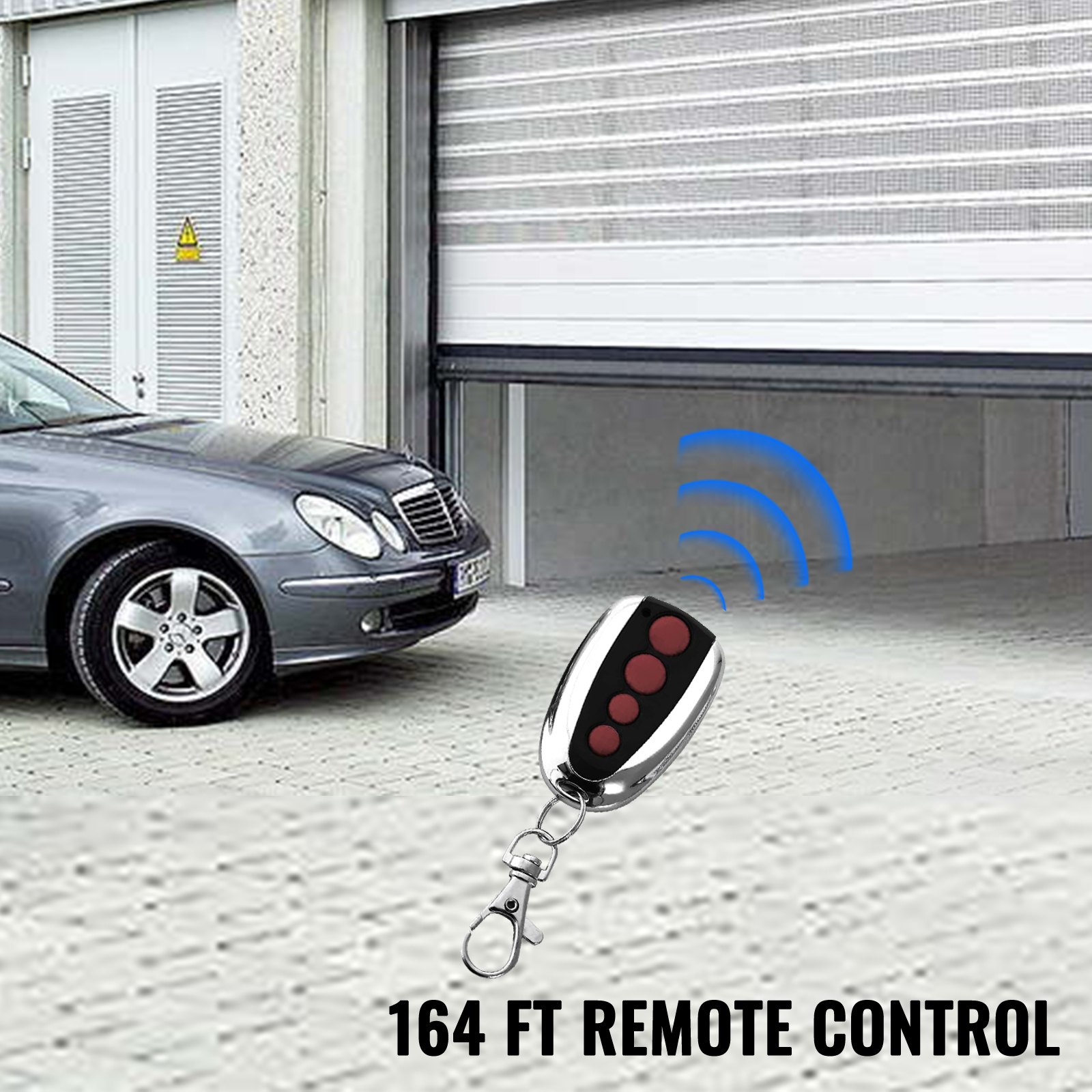 VEVOR Garage Roller Door Opener, 250 N Lift Force 164 ft Remote Control, 110V Electric Roller Gate Opener, Auto Garage Roller Gate Opener Kit with 2 Remote, Apply for Garage Store