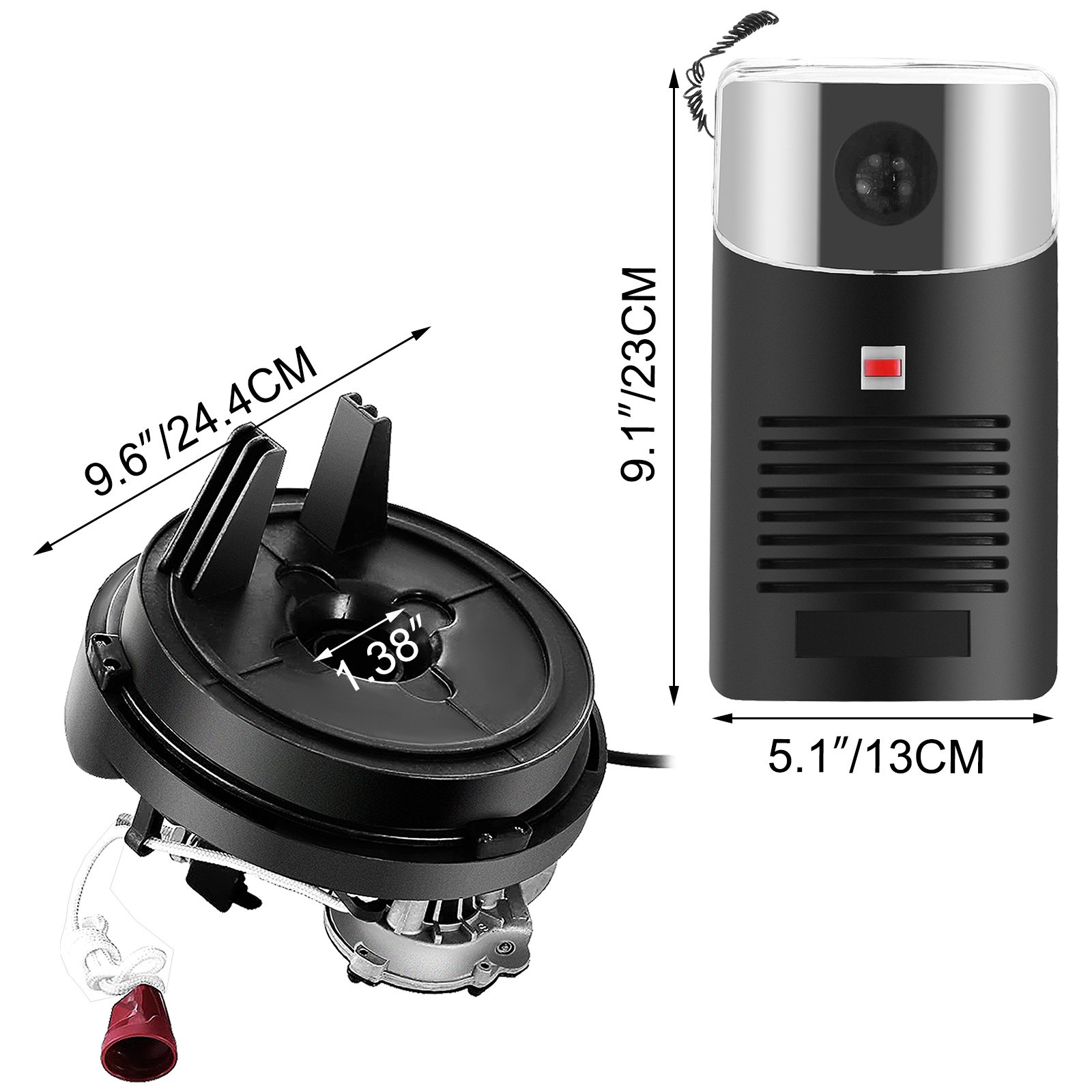 VEVOR Garage Roller Door Opener, 250 N Lift Force 164 ft Remote Control, 110V Electric Roller Gate Opener, Auto Garage Roller Gate Opener Kit with 2 Remote, Apply for Garage Store