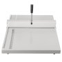 VEVOR creasing machine with manual lever and measurement guides.