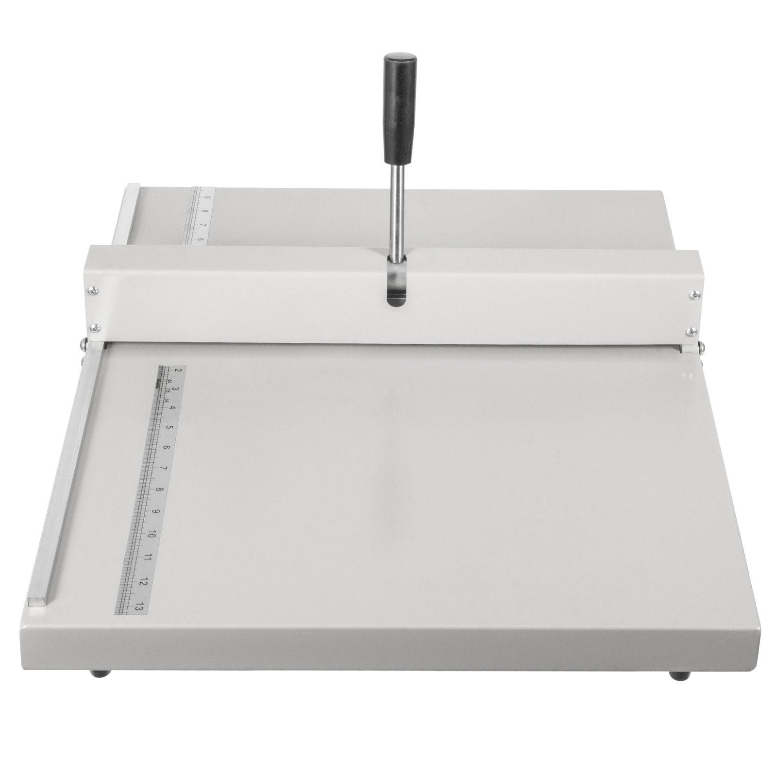 VEVOR creasing machine with manual lever and measurement guides.