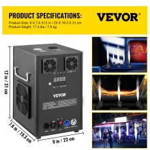 VEVOR Large Stage Equipment Special Effect Machine, 500W Stage Lighting Effect Machine with Wireless Remote Control, Smart DMX Control Stage Equipment Showing Machine for Wedding, Musical Show, DJ