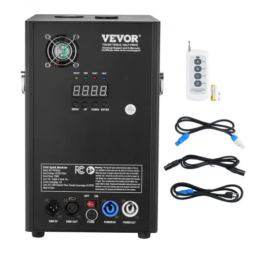 VEVOR Cold Spark Machine, 700W Output Fireworks Controller, 6.6-16.4ft Adjustable Height, with Advanced DMX System,LED Screen,Portable Handle,HeavyDuty Aluminum Alloy for Stage DJ Wedding Event,Party