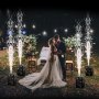 Máquina de chispa fría VEVOR, paquete de 4 controladores de fuegos artificiales de 700 W, altura ajustable de 2 a 5 m, con sistema DMX avanzado, pantalla LED, asa portátil, aleación de aluminio para escenarios, DJ, bodas, eventos y fiestas.