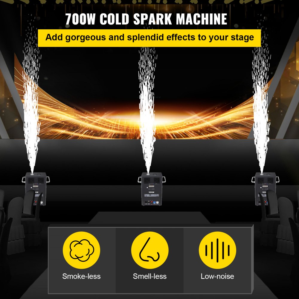 VEVOR Large Stage Equipment Special Effect Machine, 700W 4pcs Stage Lighting Effect Machine with Wireless Remote Control, Smart DMX Control Stage Equipment Showing Machine for Wedding, Musical Show
