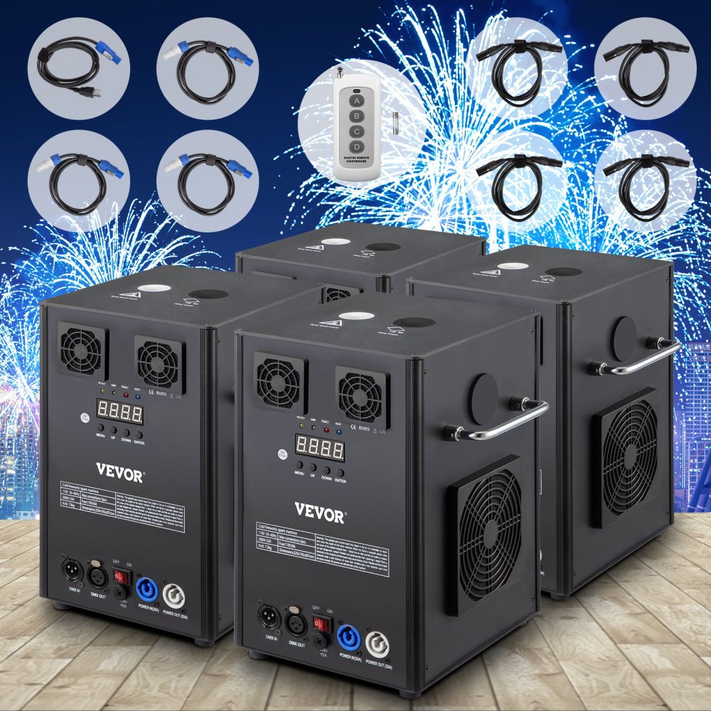 VEVOR Large Stage Equipment Special Effect Machine, 700W 4pcs Stage Lighting Effect Machine with Wireless Remote Control, Smart DMX Control Stage Equipment Showing Machine for Wedding, Musical Show