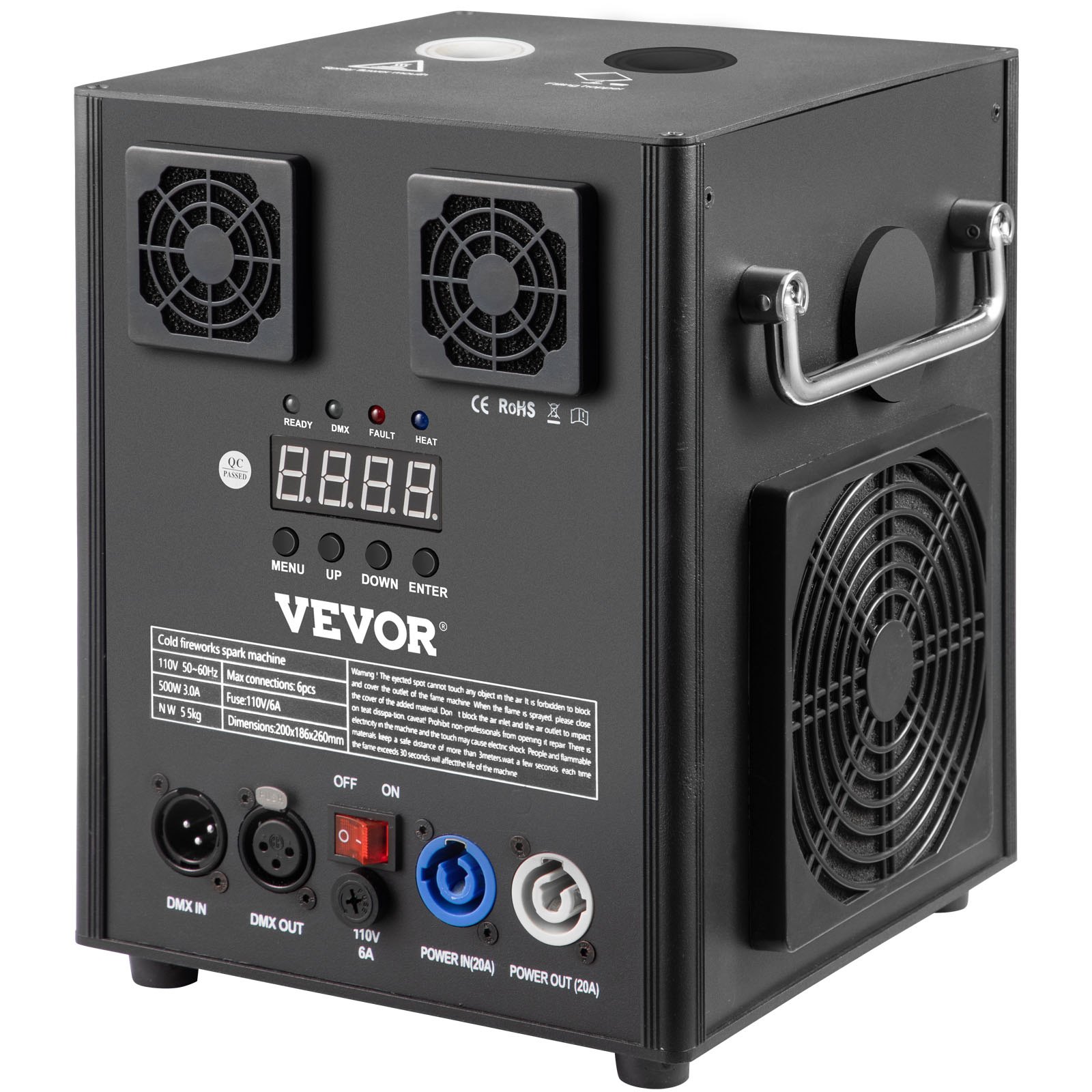 VEVOR Stage Equipment Special Effect Machine, 500W 4pcs Stage Effect Machine with Wireless Remote Control, Smart DMX Control Stage Equipment Showing Machine for Wedding, Musical Show