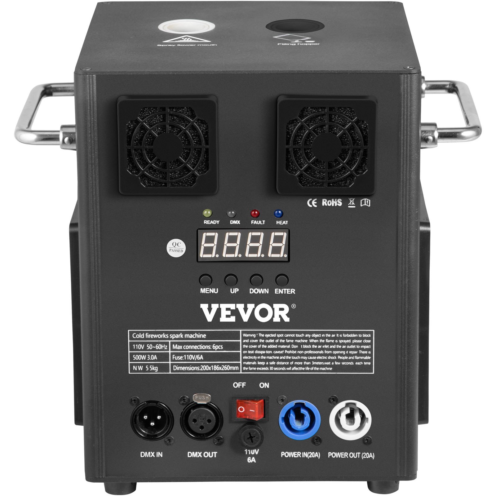 VEVOR Stage Equipment Special Effect Machine, 500W 4pcs Stage Effect Machine with Wireless Remote Control, Smart DMX Control Stage Equipment Showing Machine for Wedding, Musical Show