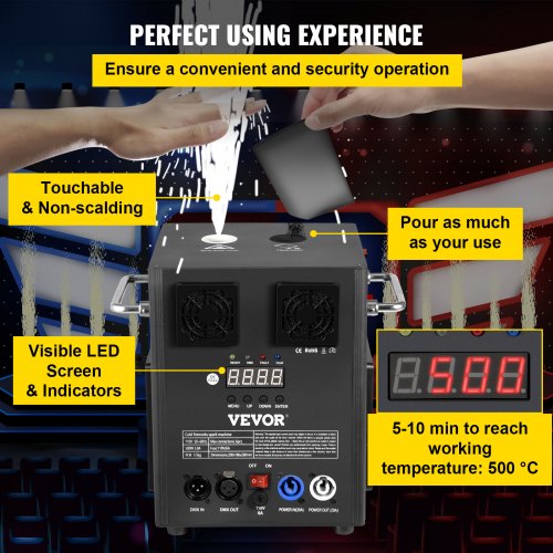 VEVOR Stage Equipment Special Effect Machine, 500W Stage 2pcs Effect Machine with Wireless Remote Control, Smart DMX Control Stage Equipment Beautiful Showing Machine for Wedding, Musical Show, DJ
