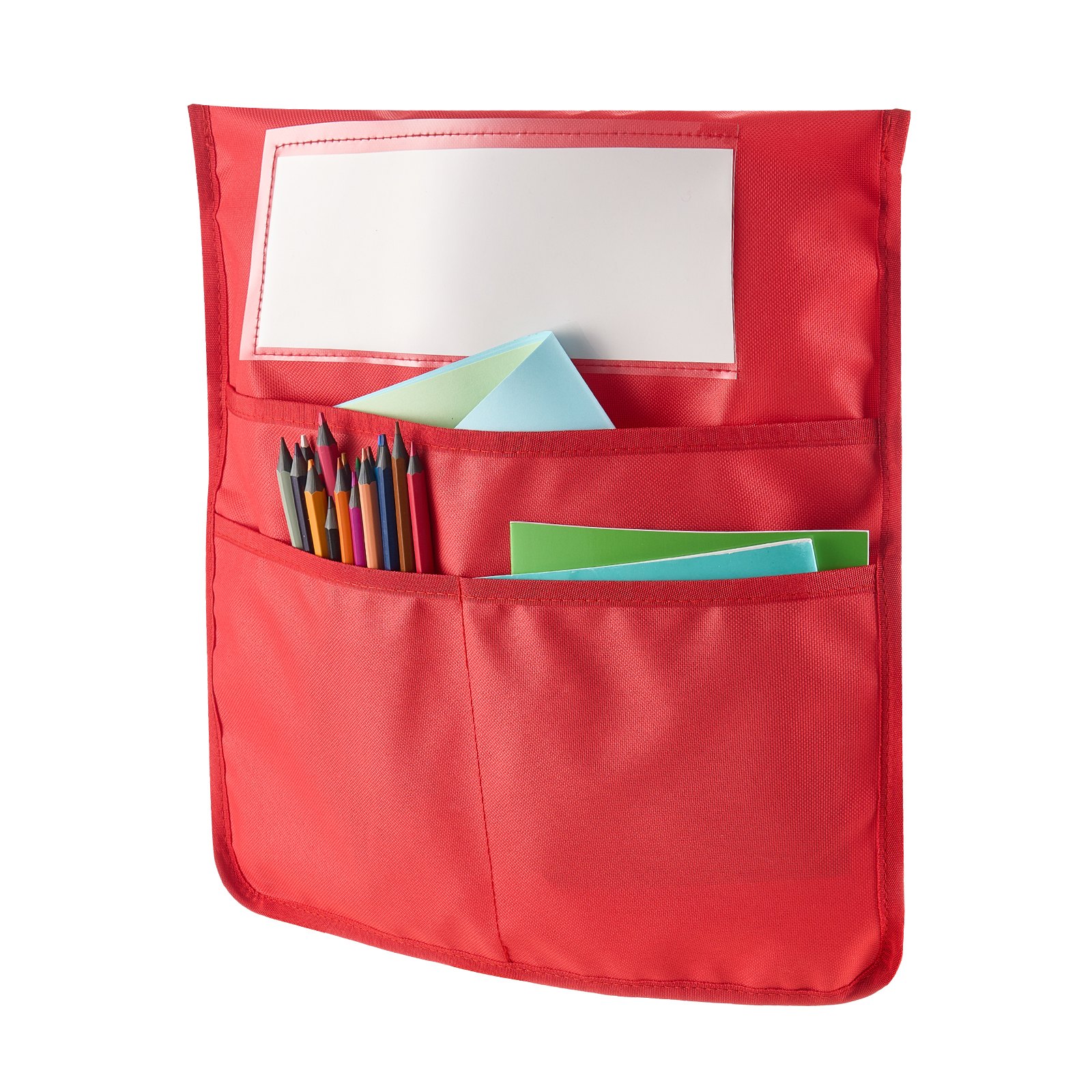 VEVOR Chair Pockets for Classroom, 12 Pack, 17 x 19 Inches Chairback Buddy Pocket with Name Tag, 6 Bright Colors, Back of Chair Organizer for Kids in Classroom, Kindergarten, School, and Home