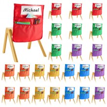 VEVOR Chair Pockets for Classroom 24 Pack Seat Pocket with Name Tag 6 Colors