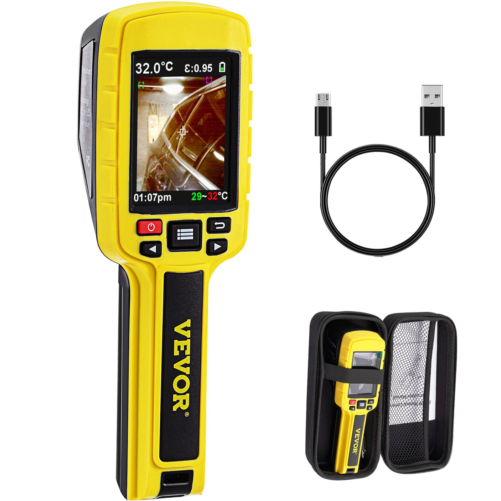 VEVOR Thermal Imaging Camera, 60x60 (3600 Pixels) IR Resolution Infrared Camera with 2.8\" Color Display Screen, Built-in SD Card and Li-ion Battery, for HVAC, Electrical System Automatic Detect