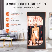 VEVOR Sauna Tent Portable Full Size, 1400W Personal Sauna Kit for Home Spa, Detoxify & Soothing Infrared Heated Body Therapy, Time & Temperature Remote Control With Chair & Floor Mat