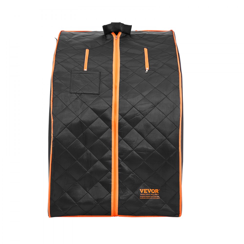 VEVOR Portable Sauna Tent, 1050W Personal Sauna Kit for Home Spa, Detoxify & Soothing Infrared Heated Body Therapy, Time & Temperature Remote Control with Chair & Floor Mat & Storage Bag, Black