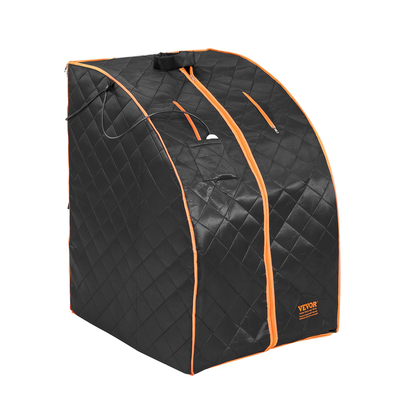 VEVOR Portable Sauna Tent, 1050W Personal Sauna Kit for Home Spa, Detoxify & Soothing Infrared Heated Body Therapy, Time & Temperature Remote Control with Chair & Floor Mat & Storage Bag, Black