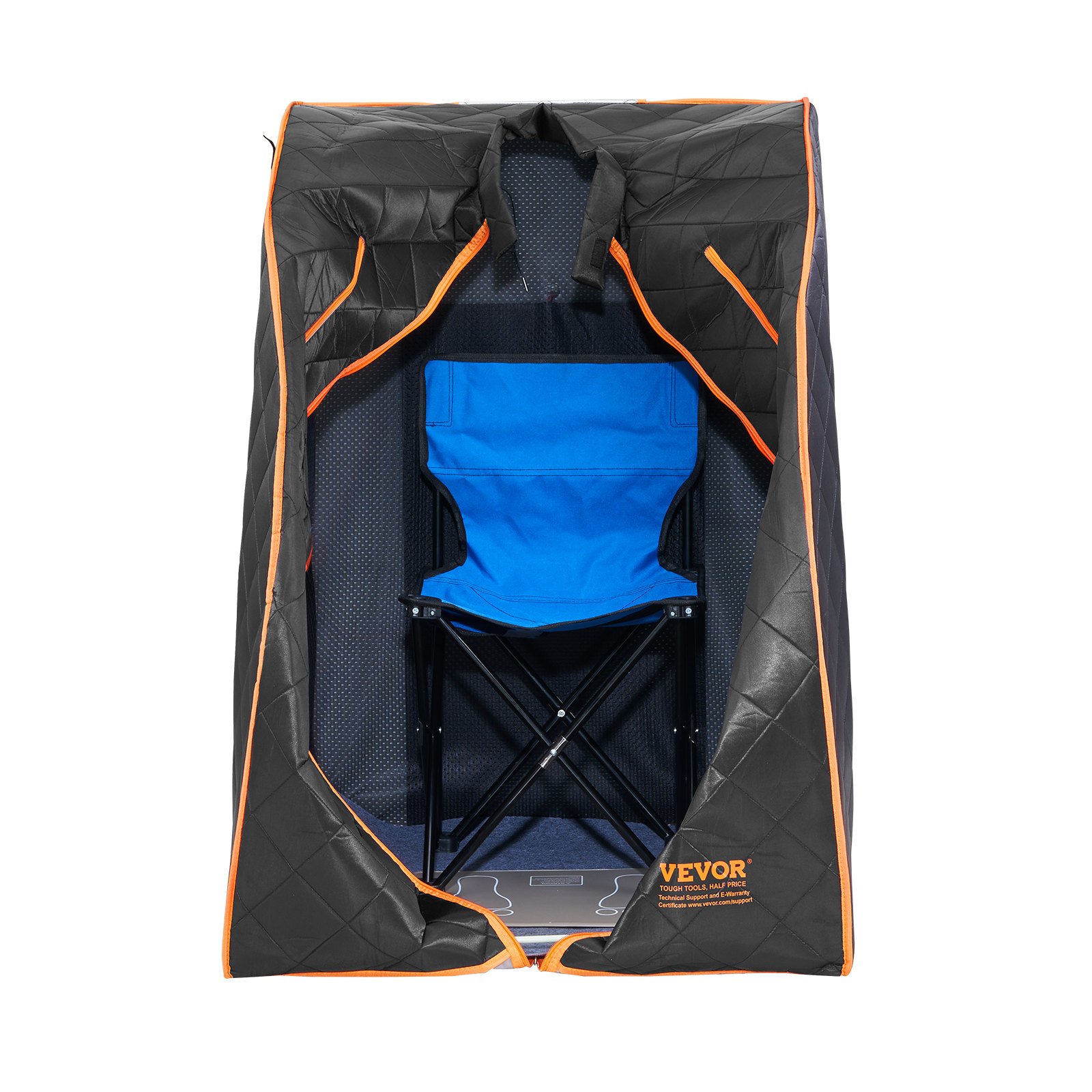 VEVOR Portable Sauna Tent, 1050W Personal Sauna Kit for Home Spa, Detoxify & Soothing Infrared Heated Body Therapy, Time & Temperature Remote Control with Chair & Floor Mat & Storage Bag, Black