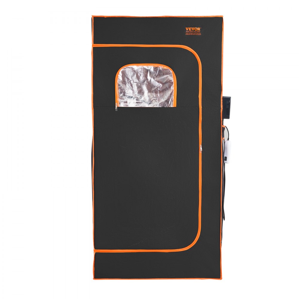 VEVOR Portable Sauna Tent, 1400W Personal Sauna Kit for Home Spa, Detoxify & Soothing Infrared Heated Body Therapy, Time & Temperature Remote Control with Chair & Floor Mat, Black