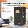VEVOR Portable Sauna Tent, 1400W Personal Sauna Kit for Home Spa, Detoxify & Soothing Infrared Heated Body Therapy, Time & Temperature Remote Control with Chair & Floor Mat, Black