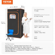 VEVOR Sauna Tent Far Infrared 1400W Personal Home Spa Loss Weight Detox Therapy