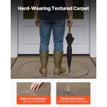 VEVOR Front Door Mat, 1194 x 813 mm Commercial Floor Mat for Indoor and Outdoor, Modern Stylish Carpet with TPE Backing, Heavy Duty Washable Entry Industrial Rug for Hallway, Balcony, Garage, Brown