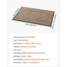 VEVOR Front Door Mat, 1194 x 813 mm Commercial Floor Mat for Indoor and Outdoor, Modern Stylish Carpet with TPE Backing, Heavy Duty Washable Entry Industrial Rug for Hallway, Balcony, Garage, Brown