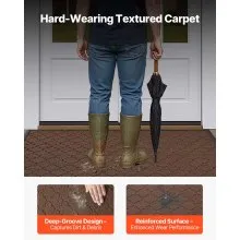 VEVOR Front Door Mat, 1194 x 889 mm Commercial Floor Mat for Indoor and Outdoor, Modern Stylish Carpet with TPE Backing, Heavy Duty Washable Entry Industrial Rug for Hallway, Balcony, Garage, Brown