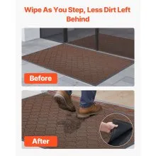 VEVOR Front Door Mat, 1194 x 889 mm Commercial Floor Mat for Indoor and Outdoor, Modern Stylish Carpet with TPE Backing, Heavy Duty Washable Entry Industrial Rug for Hallway, Balcony, Garage, Brown