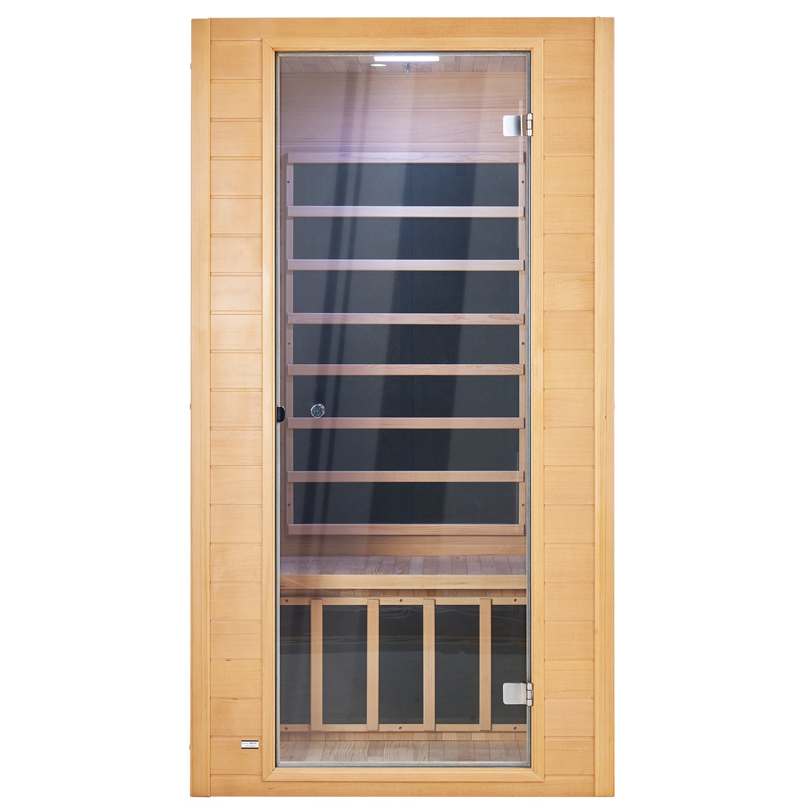 VEVOR Far Infrared Wooden Sauna, Room Home Sauna Spa for 1 to 2 Person, Low EMF Far Infrared Hemlock Wood Sauna with Tempered Glass Door & Multicolor Lamp & Bluetooth Speakers & Chromotherapy Lights,