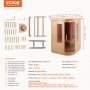VEVOR Far Infrared Wooden Sauna, Room Home Sauna Spa for 2 Person, Low EMF Far Infrared Hemlock Wood Sauna with Tempered Glass Door & LED Multicolor Lamp & Bluetooth Speakers, 1850W Indoor Use