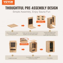 VEVOR Far Infrared Wooden Sauna Room Home Sauna Spa for 2 Person 1800W