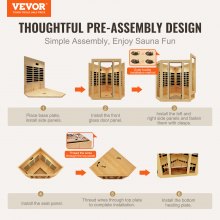 VEVOR Far Infrared Wooden Sauna Room Home Sauna Spa for 3 to 4 Person 2470W