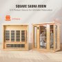 VEVOR Far Infrared Sauna de madeira Home Sauna Spa para 3 a 4 pessoas 2580W