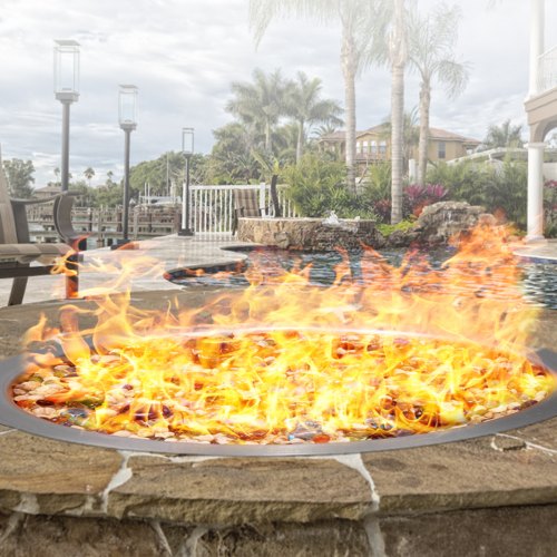 VEVOR 18 inch Round Drop-in Fire Pit Pan, Stainless Steel Fire Pit