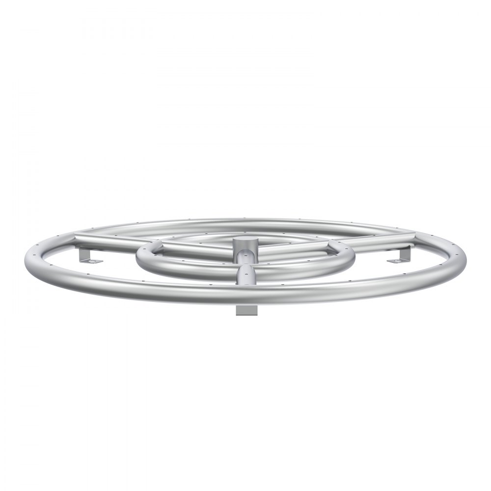 VEVOR 18 inch Round Stainless-Steel Fire Pit Burner Ring, Drop-in Fire Pit Ring Burner Kit for Natural Gas & Propane - with 150,000 BTU Heat Output for Indoor/Outdoor Use