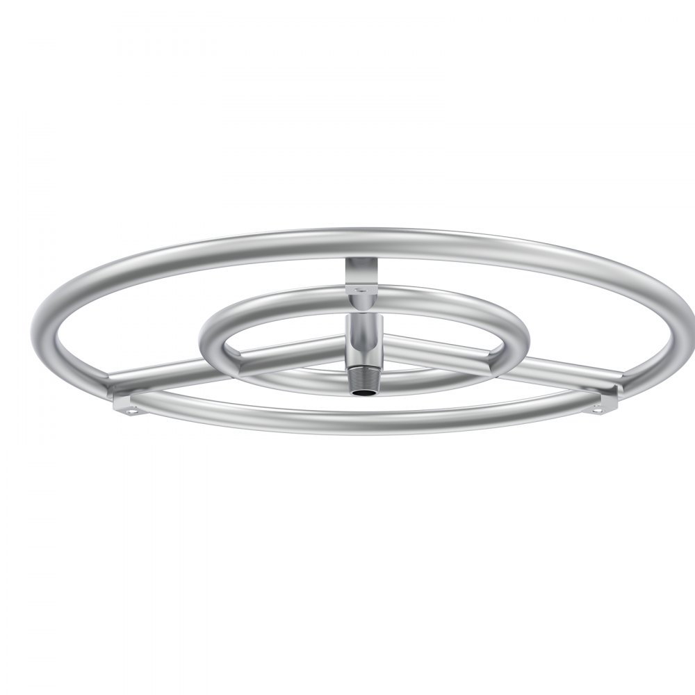 VEVOR 18 inch Round Stainless-Steel Fire Pit Burner Ring, Drop-in Fire Pit Ring Burner Kit for Natural Gas & Propane - with 150,000 BTU Heat Output for Indoor/Outdoor Use