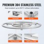 VEVOR 18 inch Round Drop-in Fire Pit Pan, Stainless Steel Fire Pit Burner Kit, Natural & Propane Gas Fire Pan with 150,000 BTU for Indoor or Outdoor Use