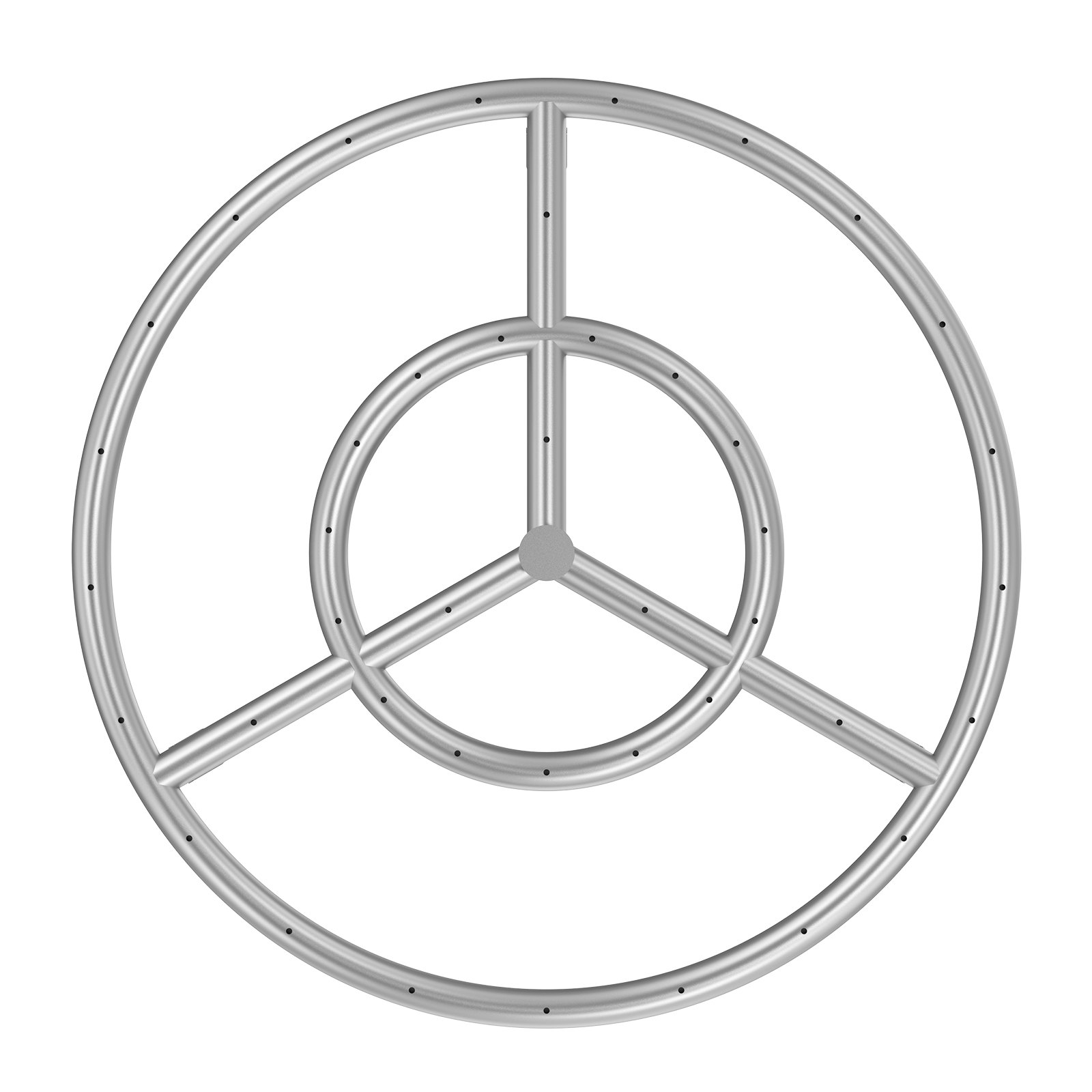 VEVOR 18 inch Round Stainless-Steel Fire Pit Burner Ring, Drop-in Fire Pit Ring Burner Kit for Natural Gas & Propane - with 150,000 BTU Heat Output for Indoor/Outdoor Use
