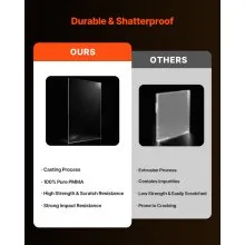 VEVOR Plexiglass Acrylic Sheets, 2-Pack Plastic Sheet, 24 x 48 Inch 1/8 Inch Thick Clear Plastic Cast Transparent Glass for Crafting Projects, Replacement Picture Frame Glass, DIY Display, Easy to Cut