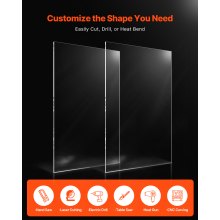 2-Pack Plexiglass Acrylic Sheets 24 x 48 Inch Plastic Sheets 1/8 Inch Thick