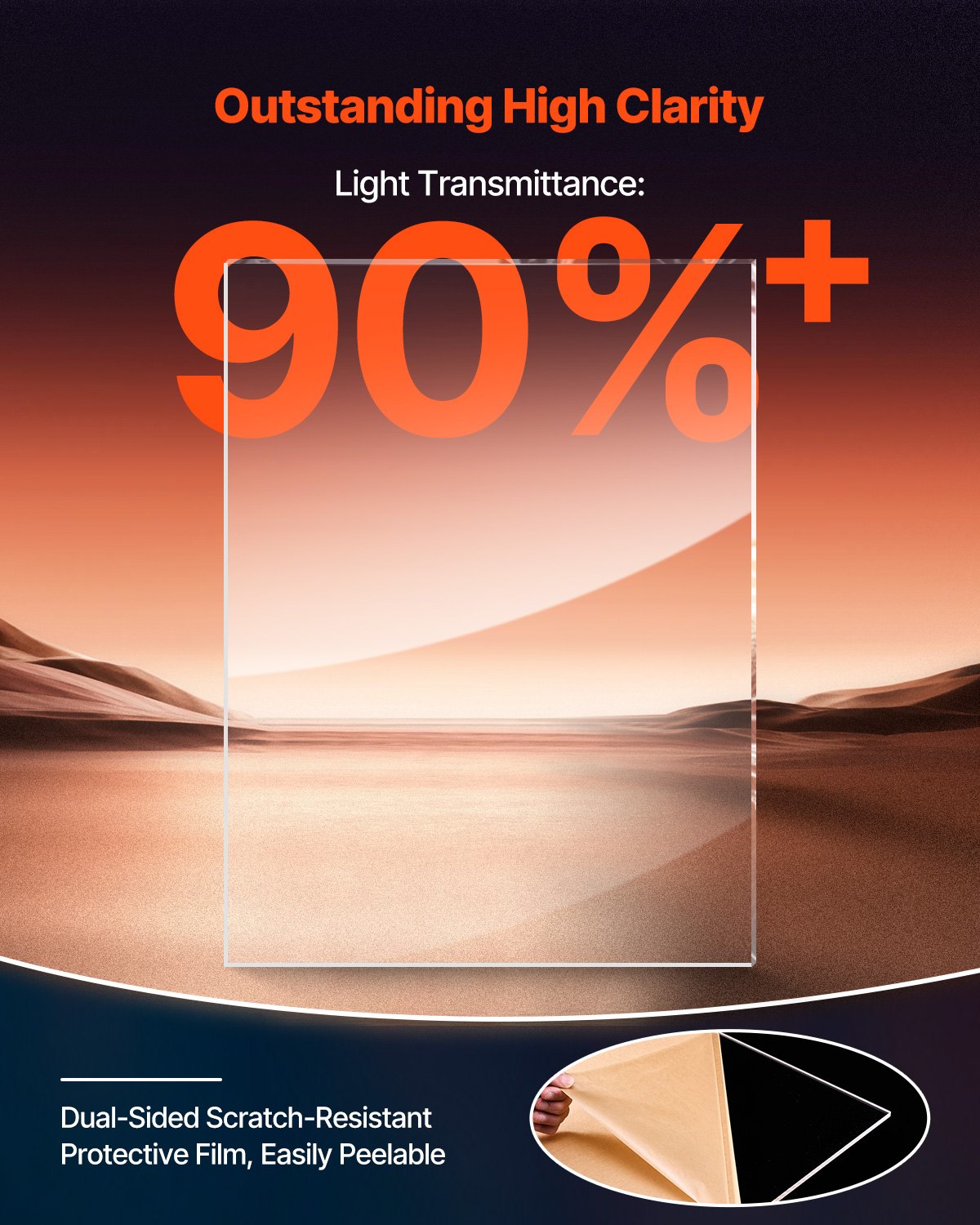 VEVOR Plexiglass Acrylic Sheet, 1 Pack Plastic Sheet, 36 x 48 Inch 1/4 Inch Thick Clear Plastic Cast Transparent Glass for Crafting Projects, Replacement Picture Frame Glass, DIY Display, Easy to Cut