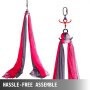 VEVOR Aerial Yoga Hammock Kit,11YD/9.2FT Yoga Swing Set,Antigravity Ceiling Hanging Yoga Sling with Carabiners Daisy Chain, Inversion Swing for Home Outdoor Aerial Dance, Red&White